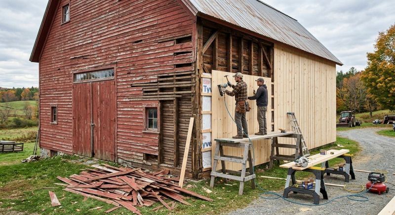 Barn Siding Replacement in Sunapee, NH