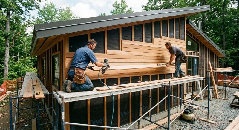 Hardwood Cladding Installation in Sunapee, NH