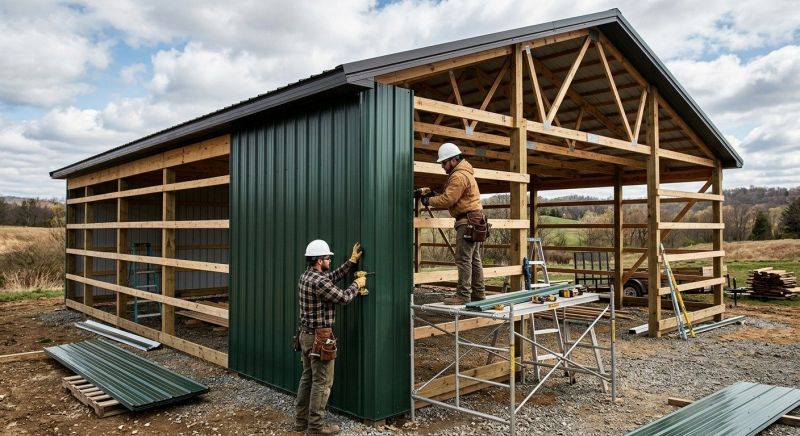 Pole Barn Siding Installation in Sunapee, NH