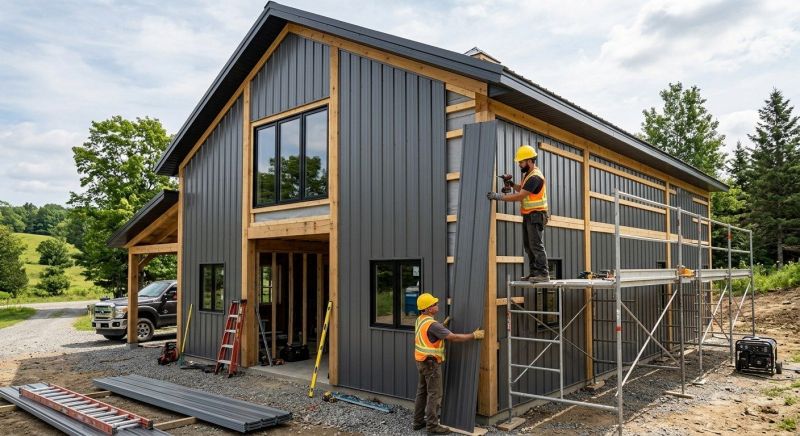 Pole Barn Siding Installation in Sunapee, NH